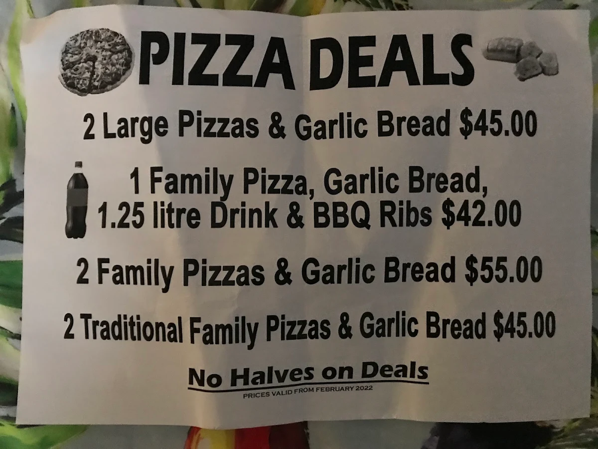 Menu, The Oven @ Murray Bridge