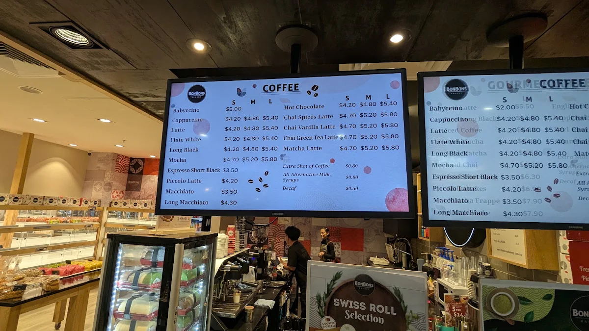 Menu, Bonbons Bakery Waverley Garden