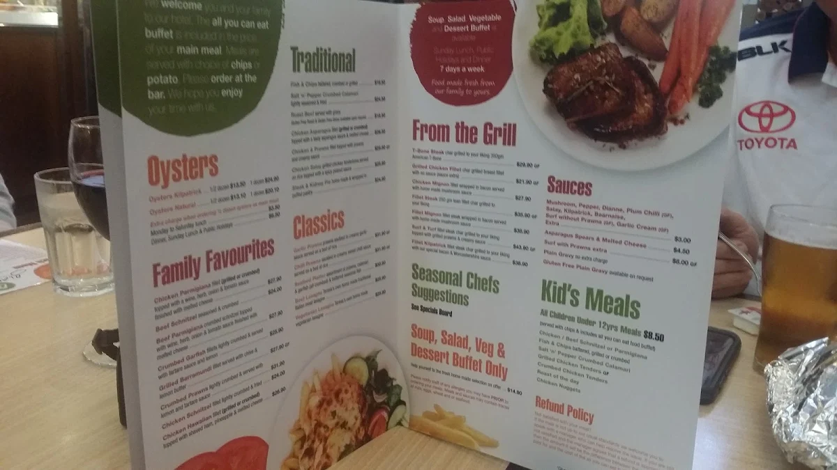Menu, Taminga Hotel