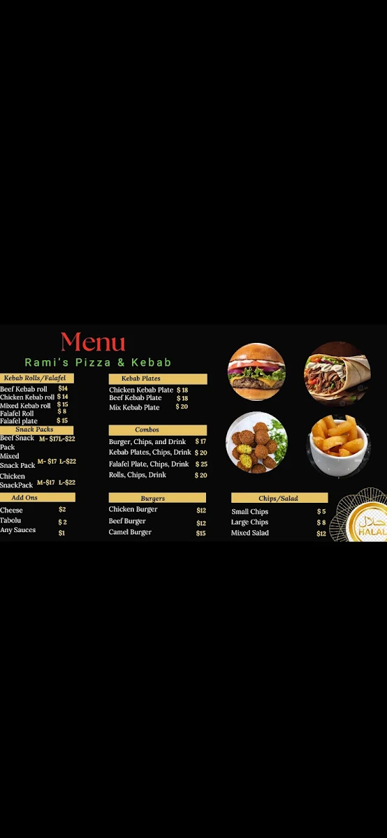 Menu, Rami's Pizza & Manoosh