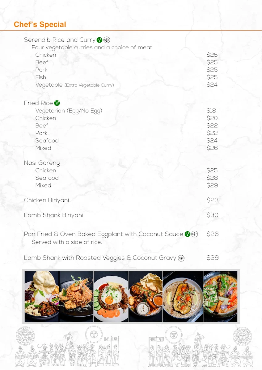 Menu, Kandy Bites by Chef Ceylon
