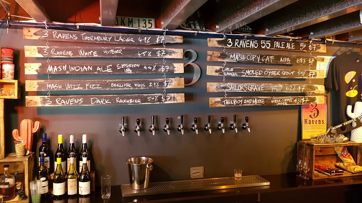 Menu, 3 Ravens Brewery