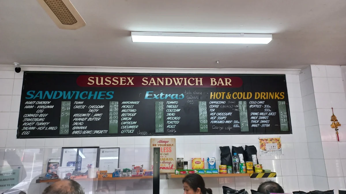 Menu, Sussex Sandwich Bar