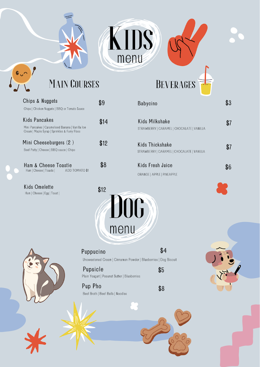 Menu, V’s Viet Cafe