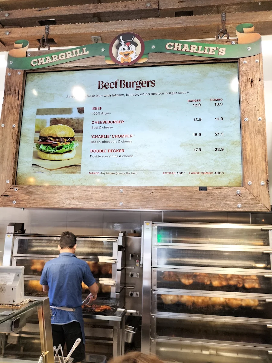 Menu, Chargrill Charlie's Rose Bay
