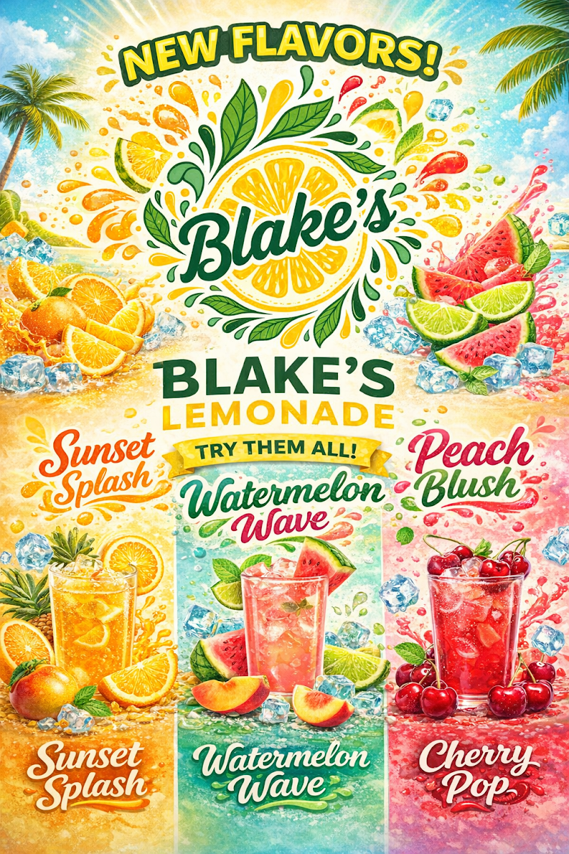 Menu, Blakes Lemonade