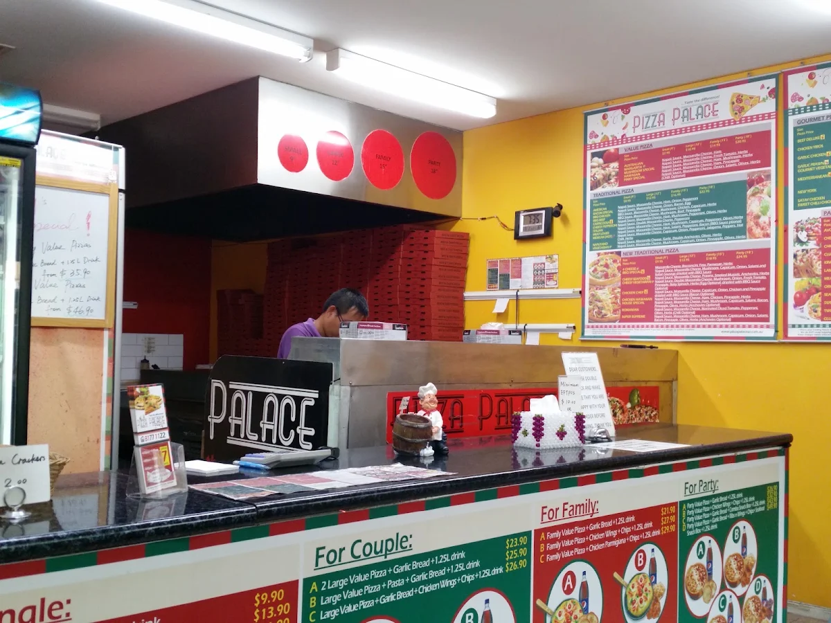 Menu, Pizza Palace