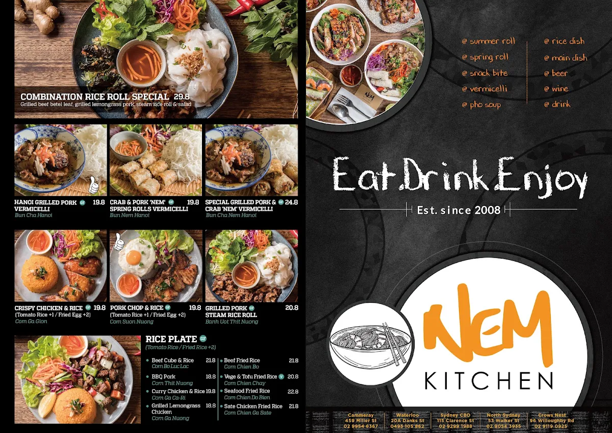 Menu, Nem Viet Mascot