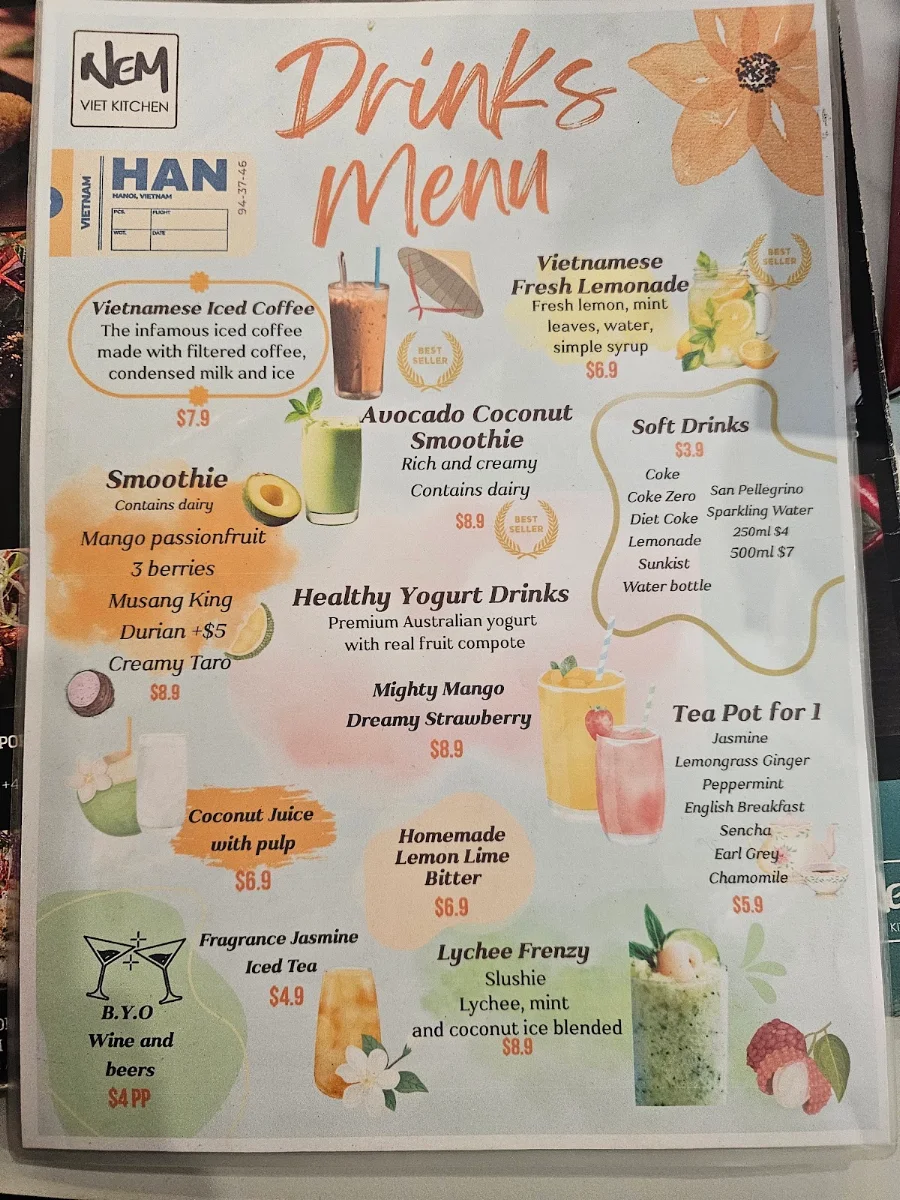 Menu, Nem Viet Mascot