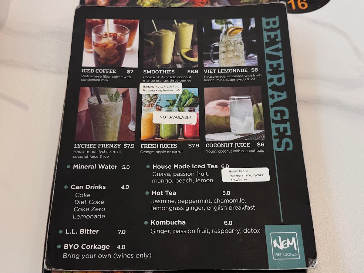 Menu, Nem Viet Mascot
