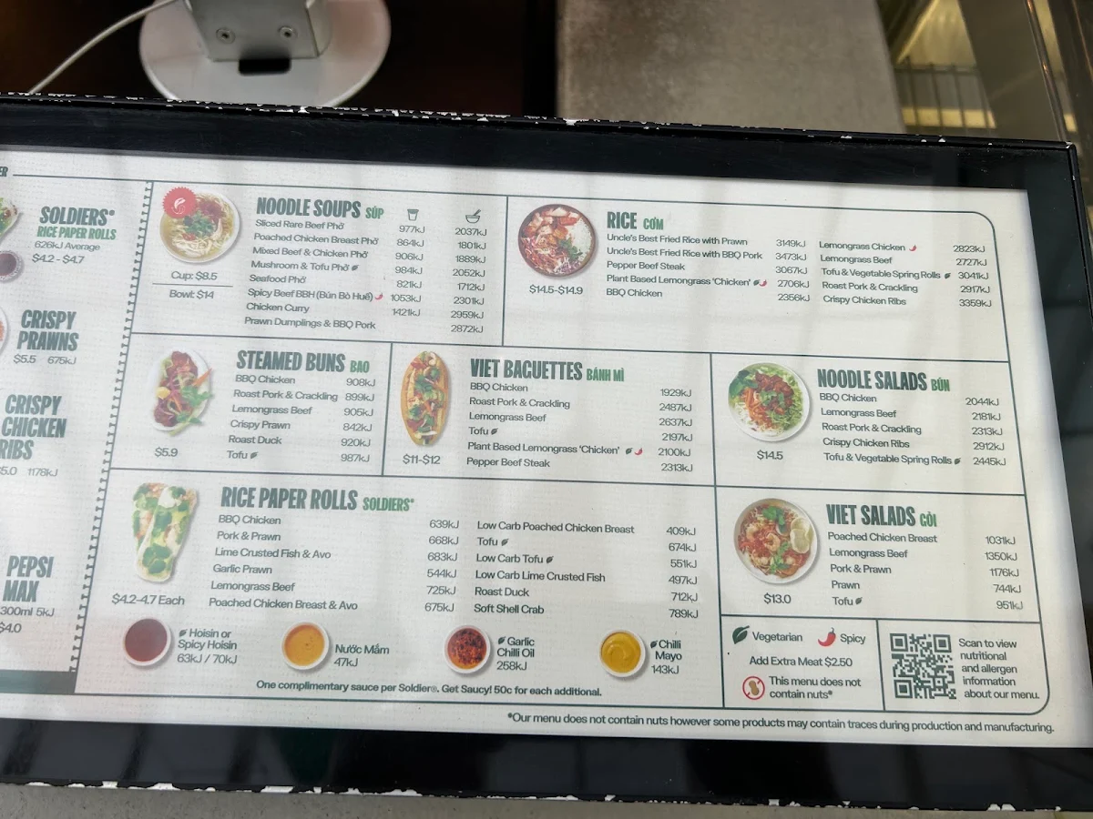 Menu, Roll'd Frankston