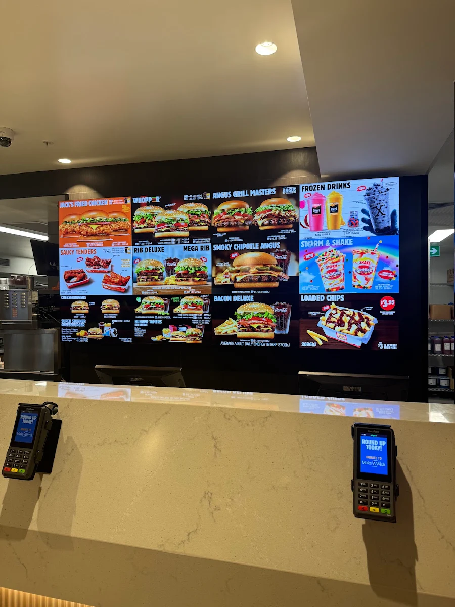 Menu, Hungry Jack's Burgers Martin Place