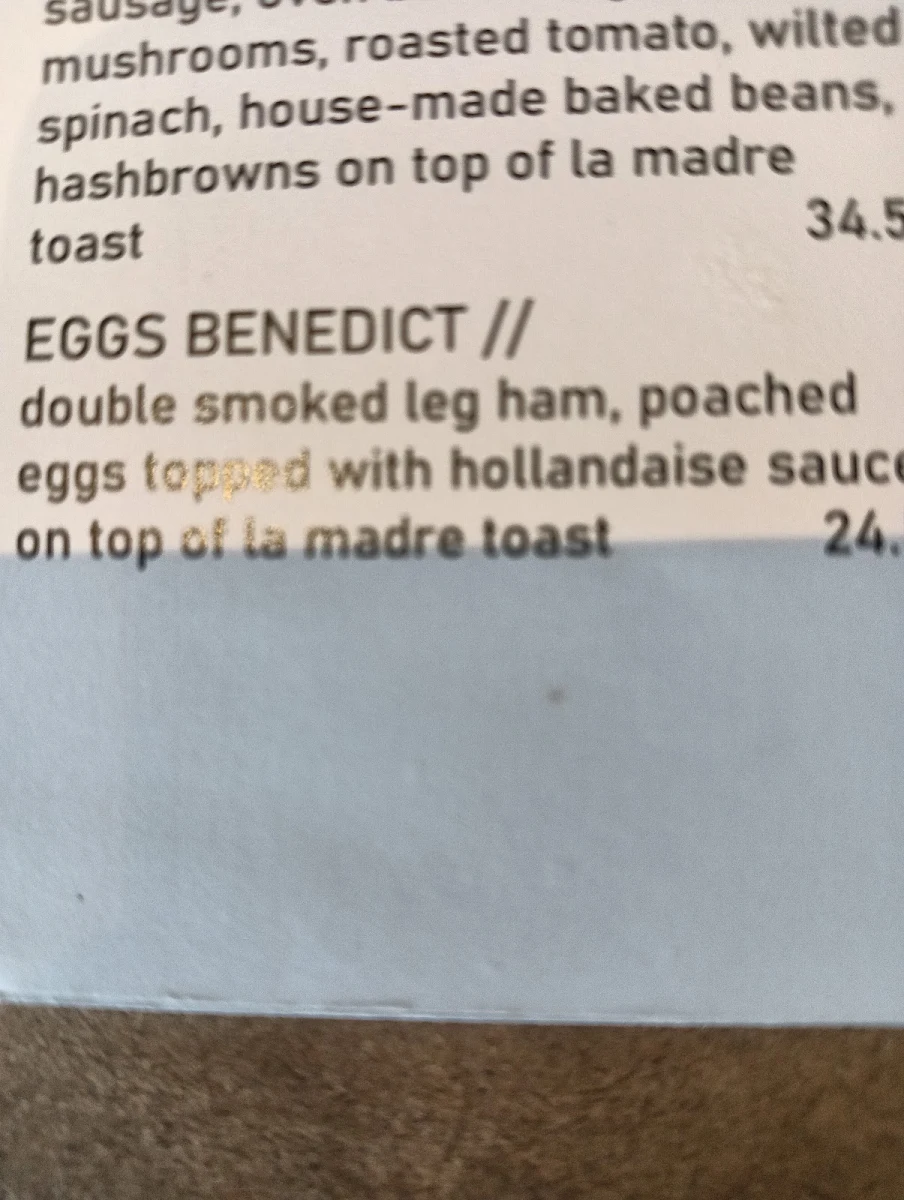 Menu, Black Cup Cafe