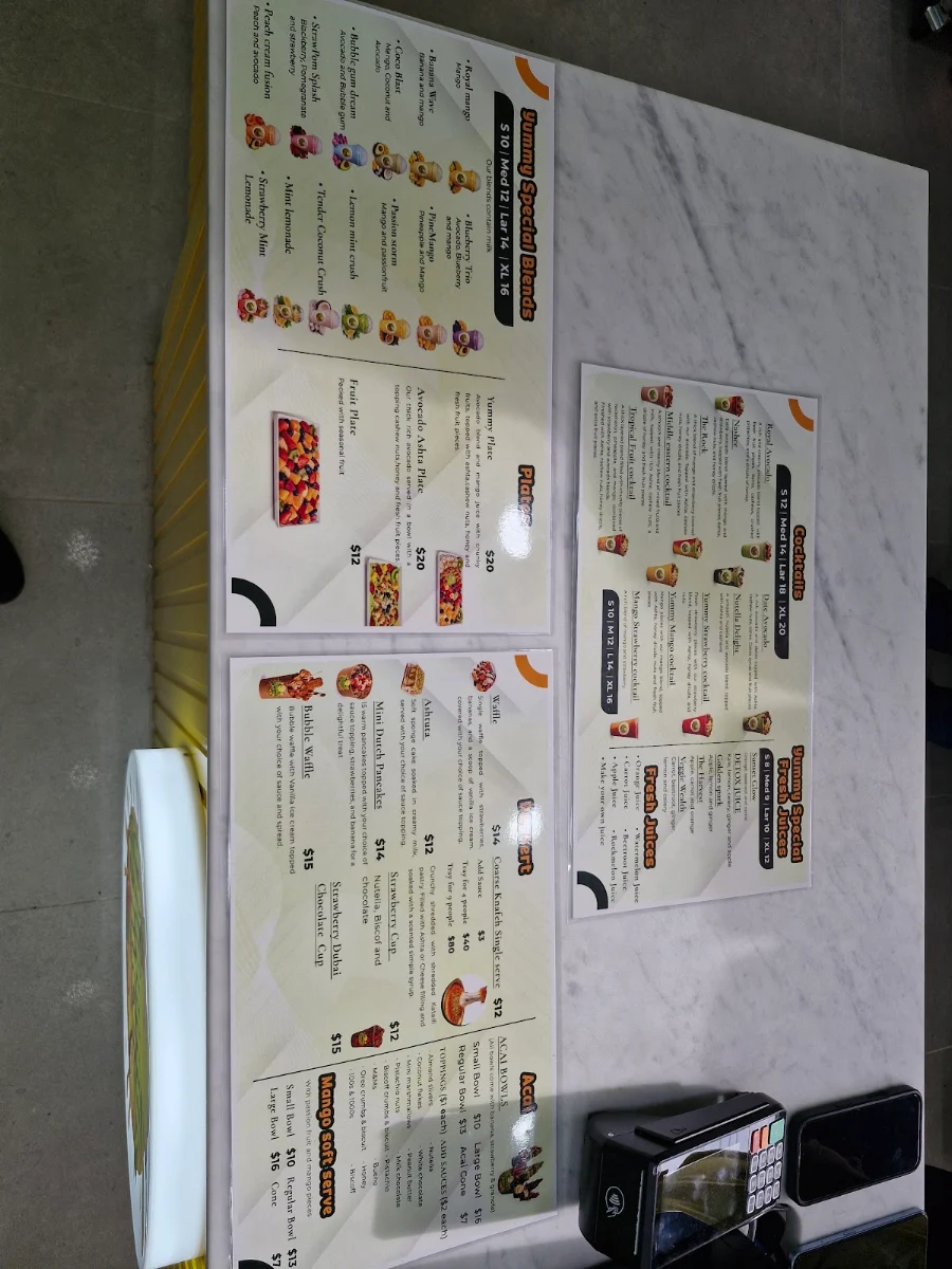 Menu, Yummy Juice