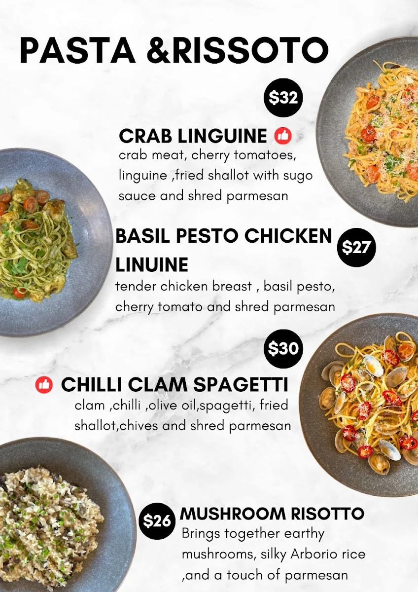 Menu, YY Cafe and restaurant