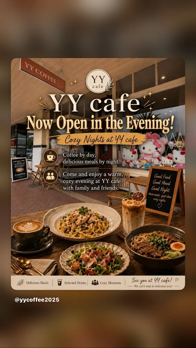 Menu, YY Cafe and restaurant