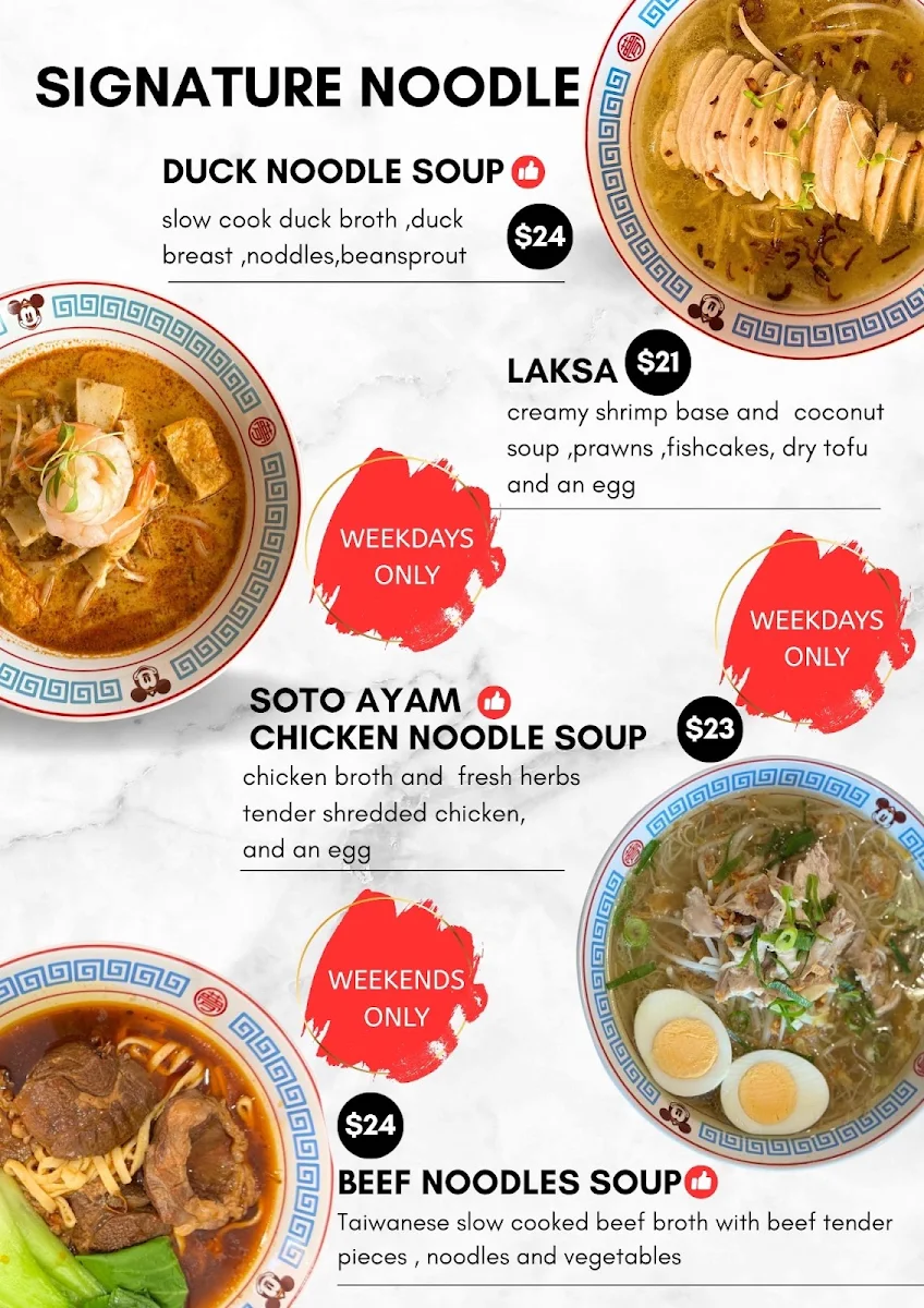 Menu, YY Cafe and restaurant