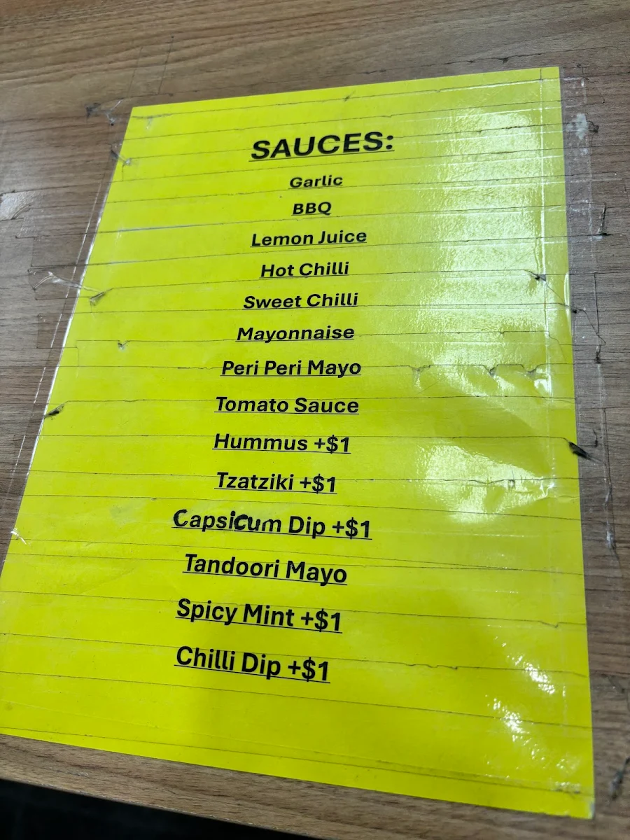 Menu, Garlic Boyz Kebabs (Reservoir)