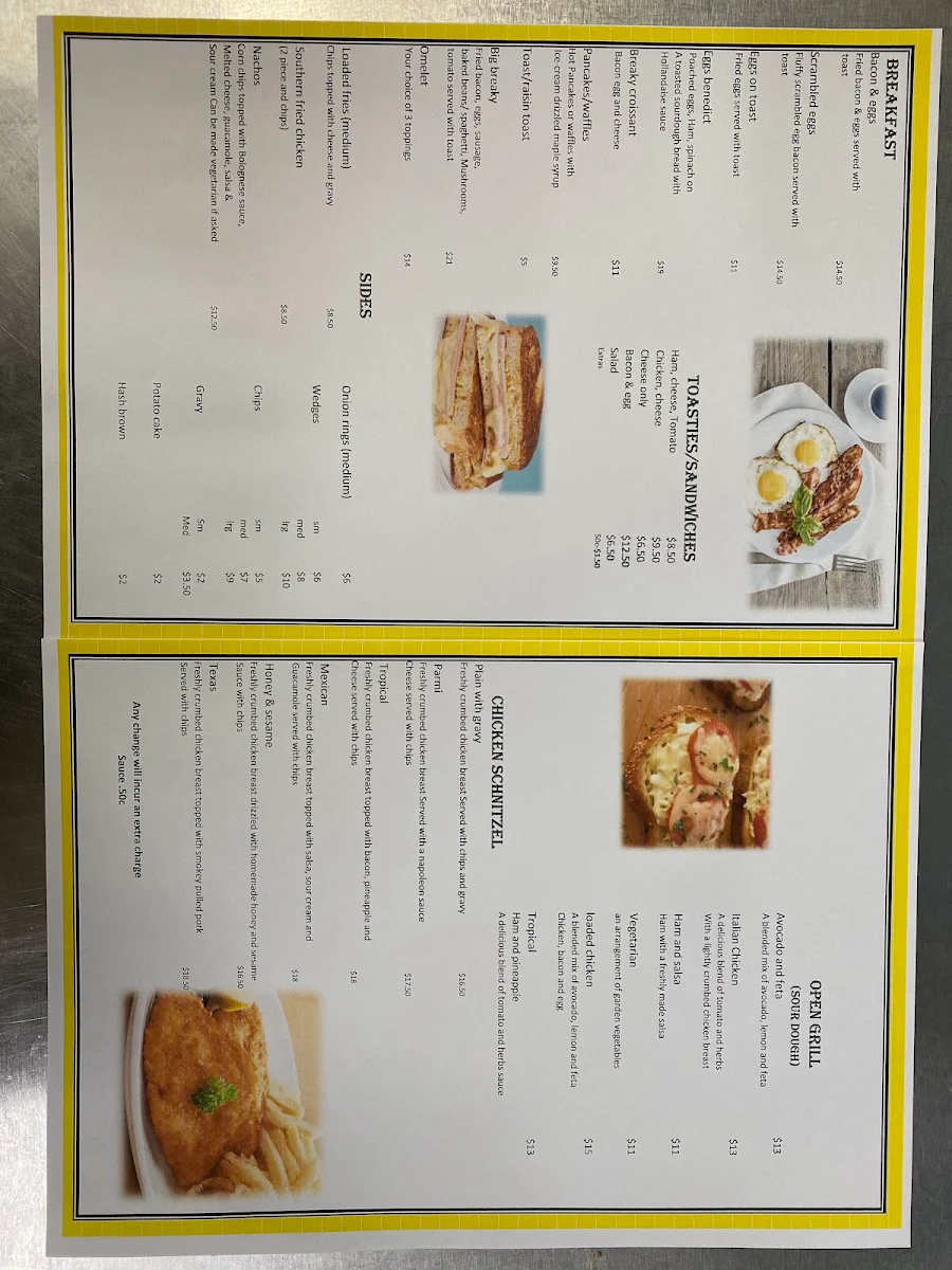Menu, Flick Food & Coffee Bar