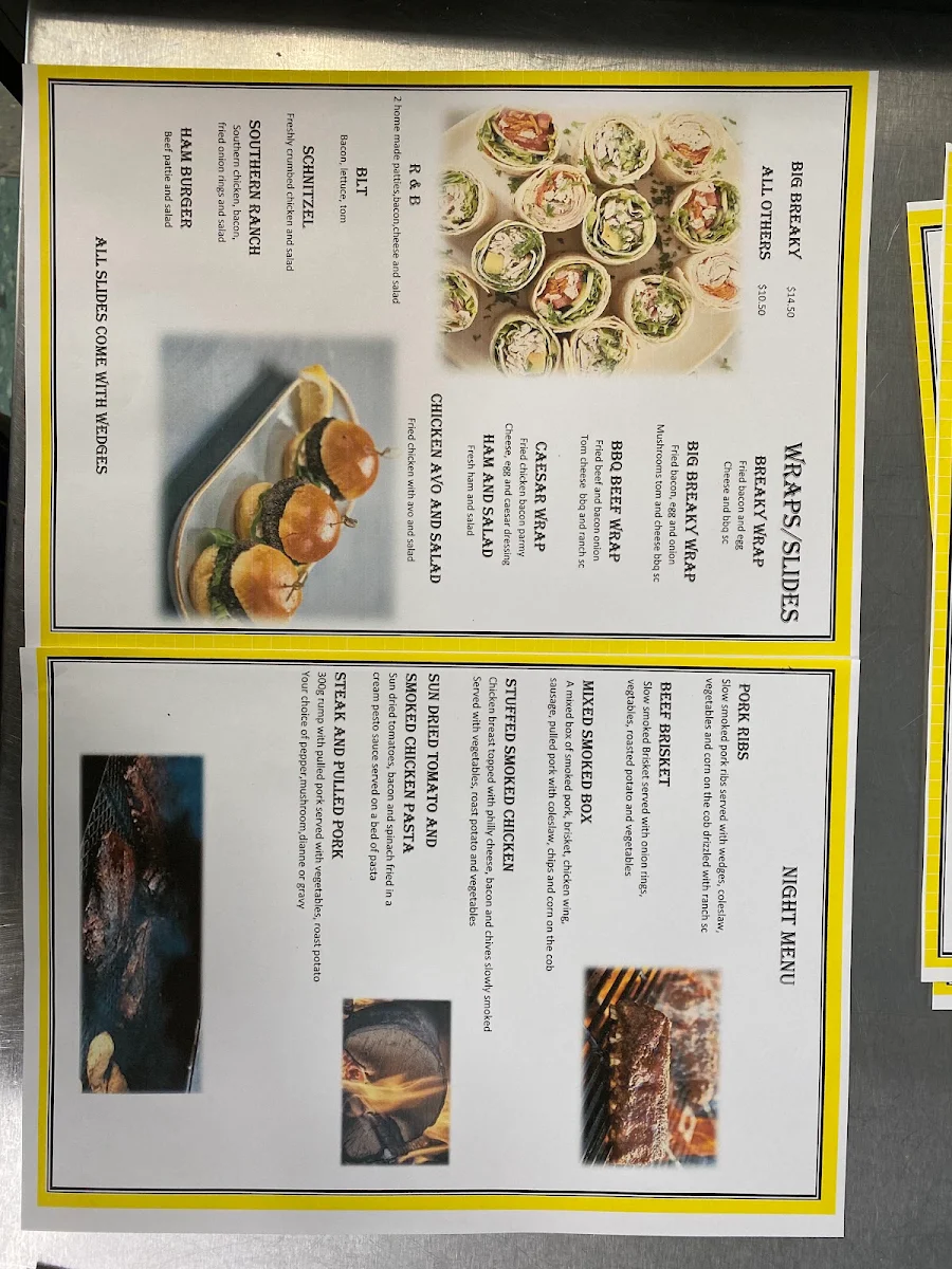 Menu, Flick Food & Coffee Bar