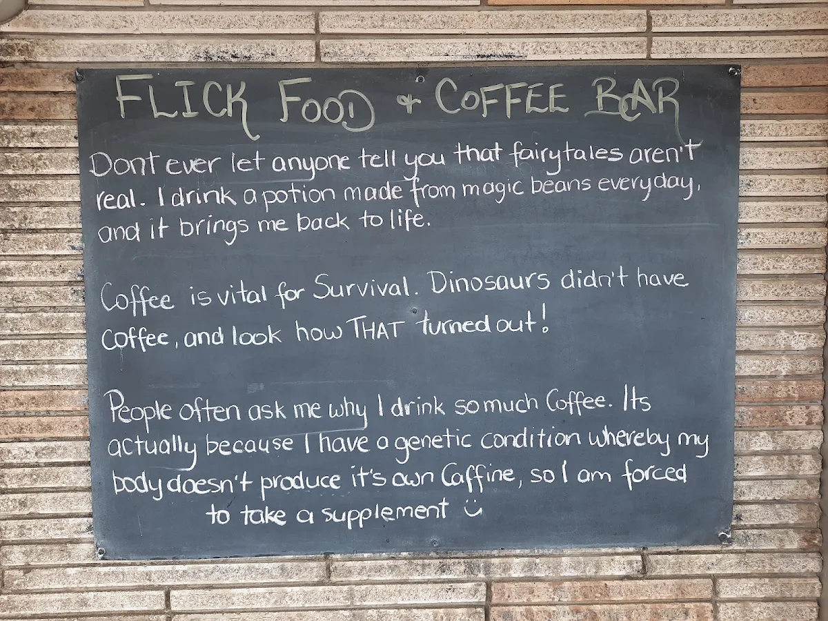 Menu, Flick Food & Coffee Bar