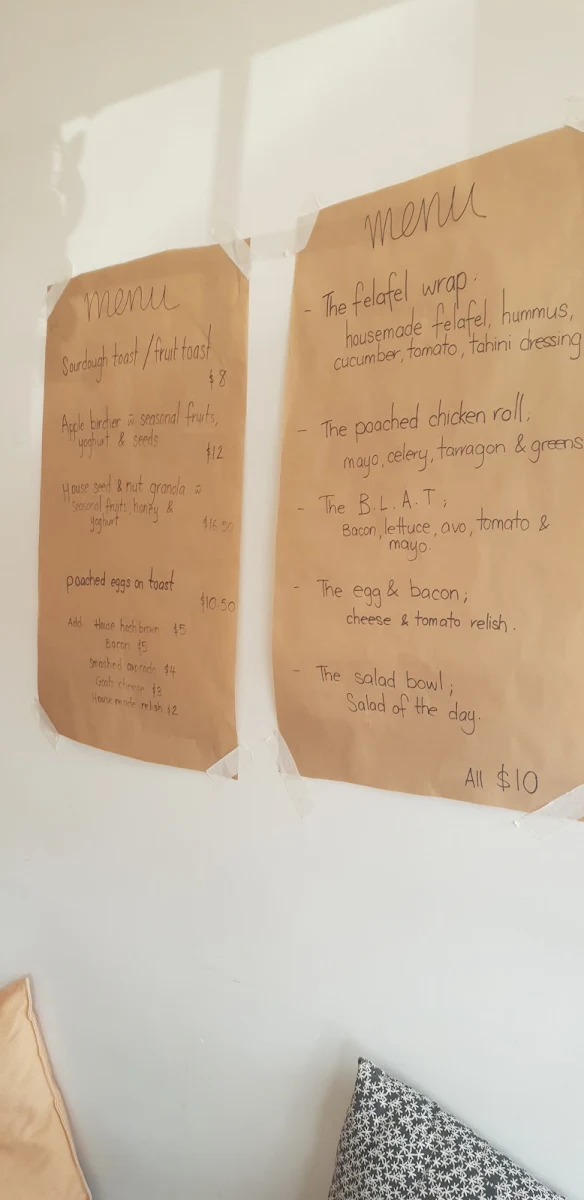 Menu, Honey’s