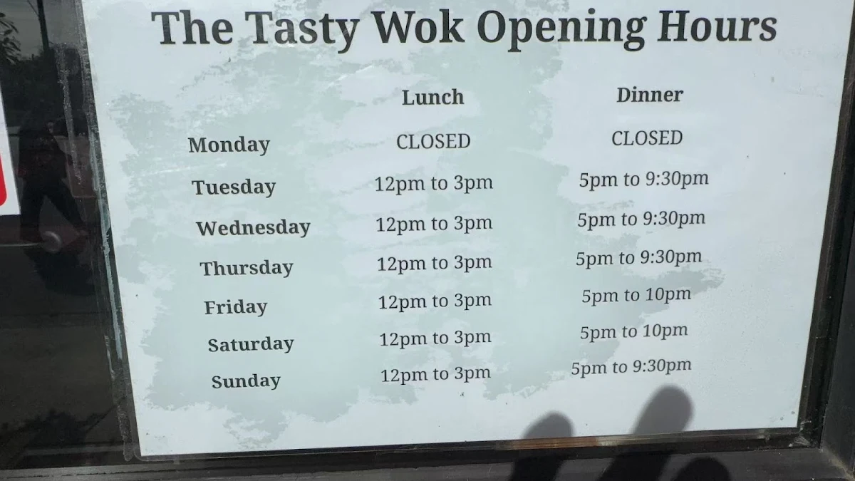 Menu, The Tasty Wok ( Online Order)