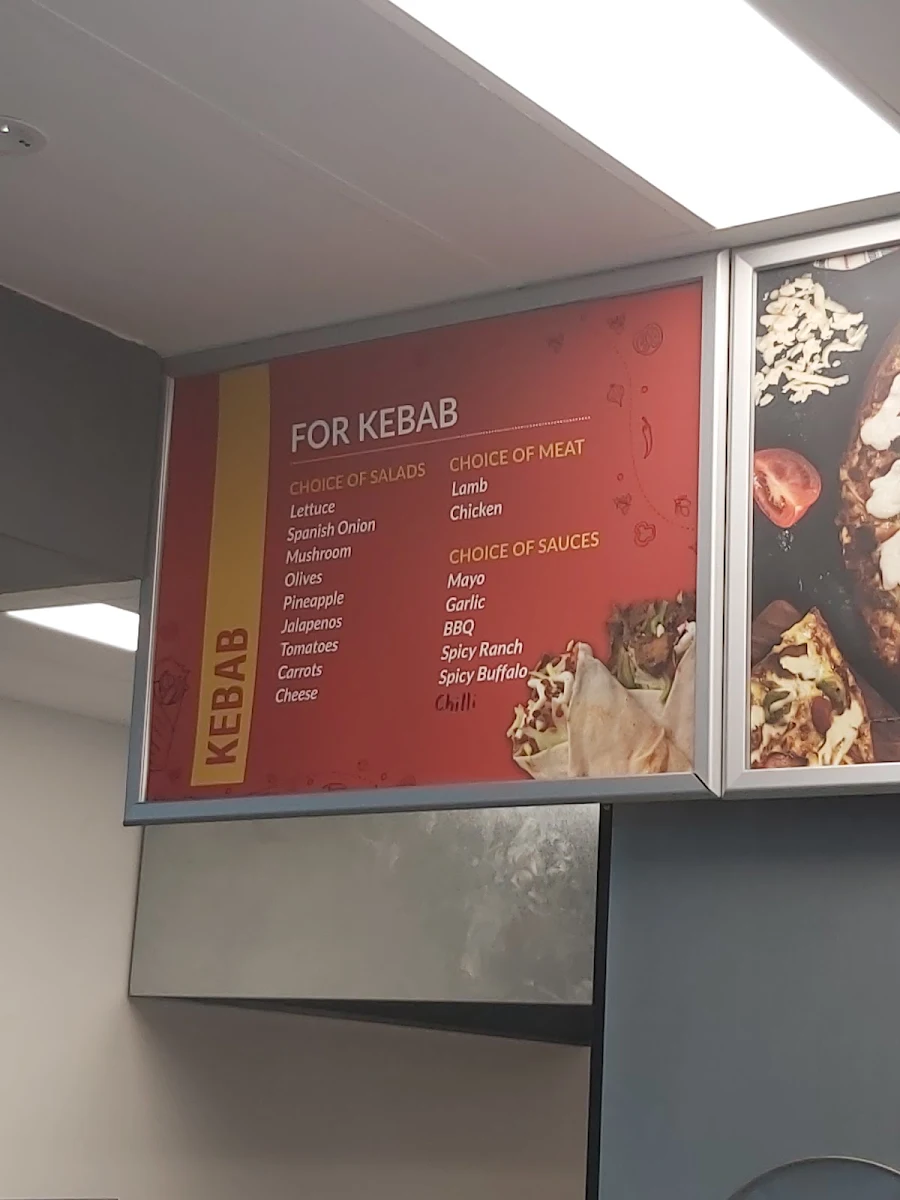 Menu, Supero Pizza and Kebab