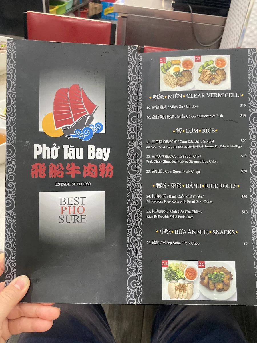 Menu, Pho Tau Bay