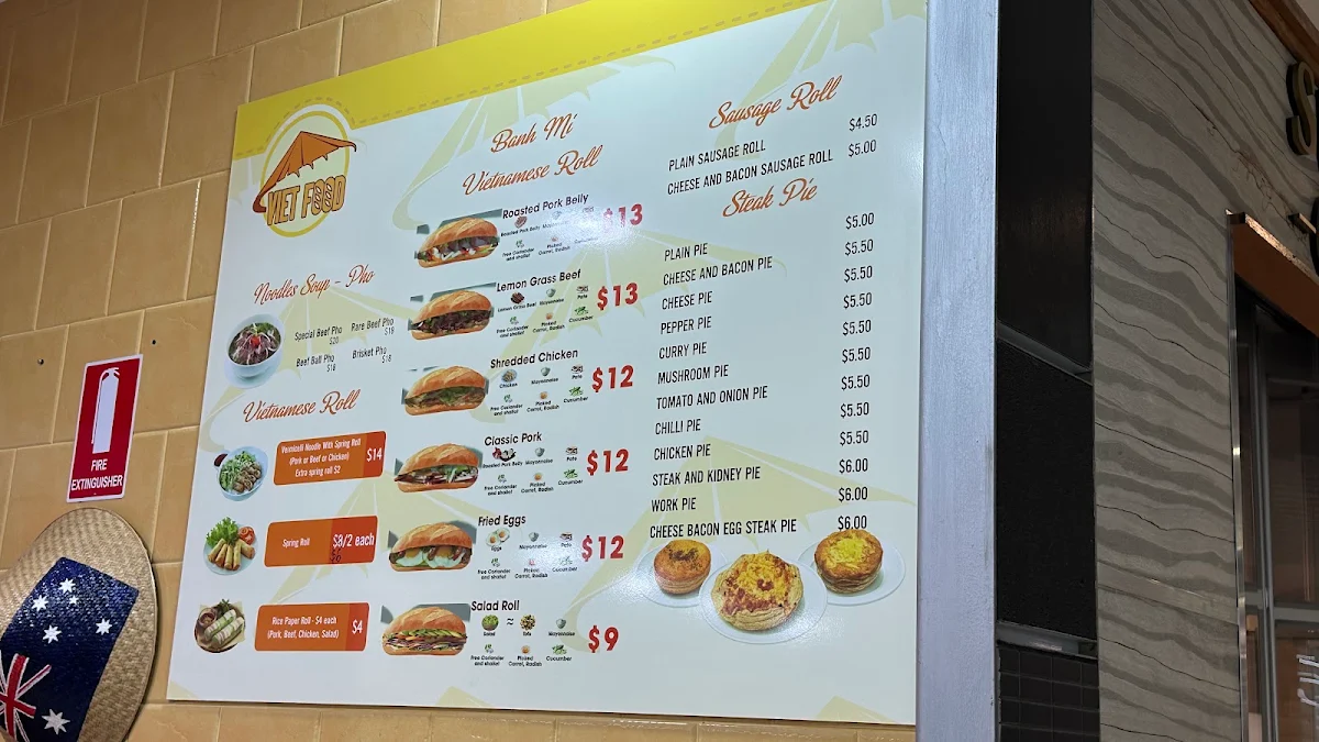Menu, Viet Food Belmont