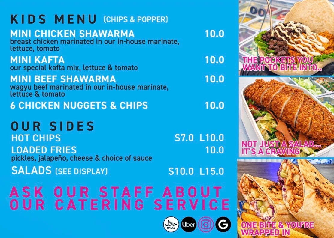Menu, Bite me pockets