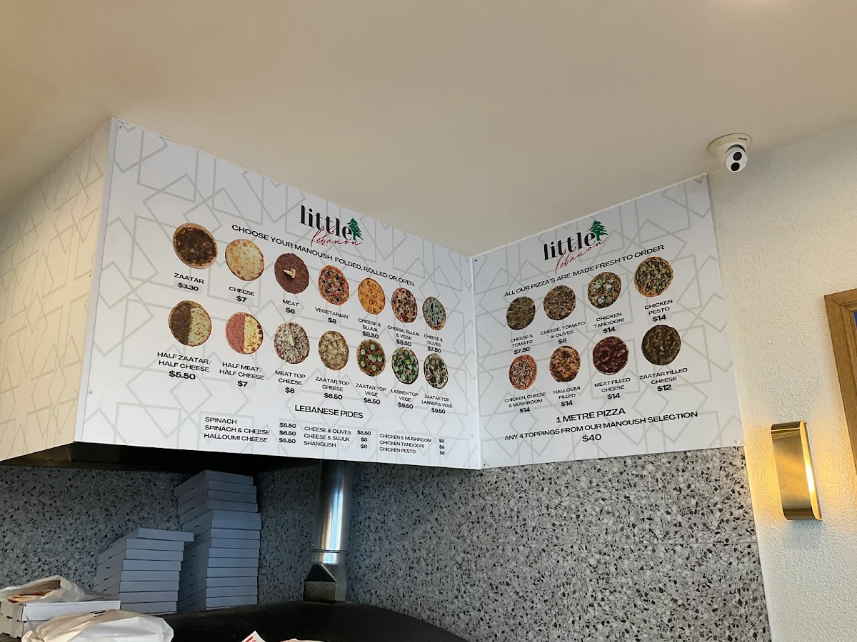 Menu, Little Lebanon