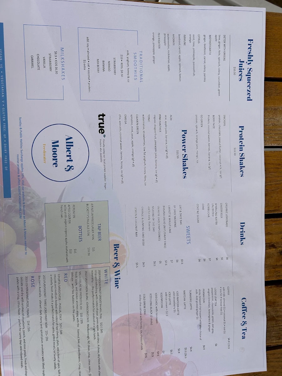 Menu, Albert & Moore