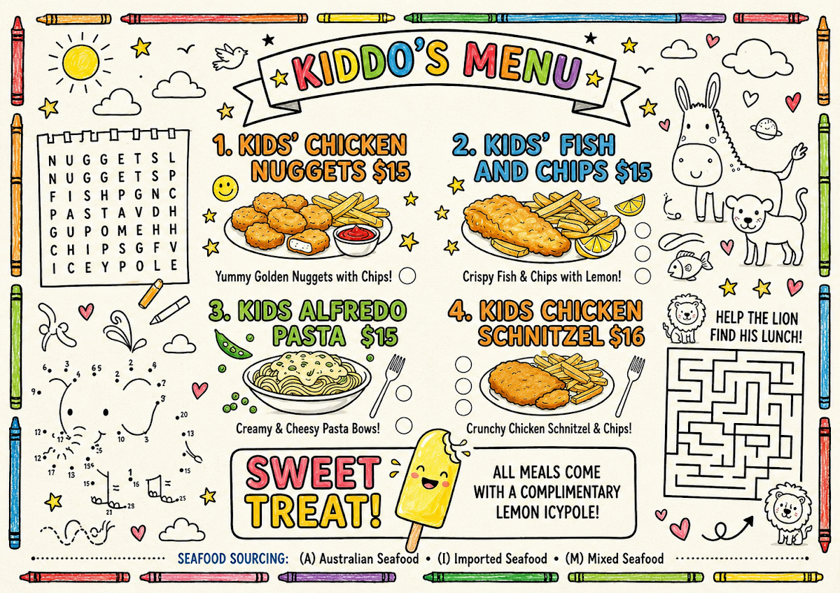 Menu, Kalimna Hotel