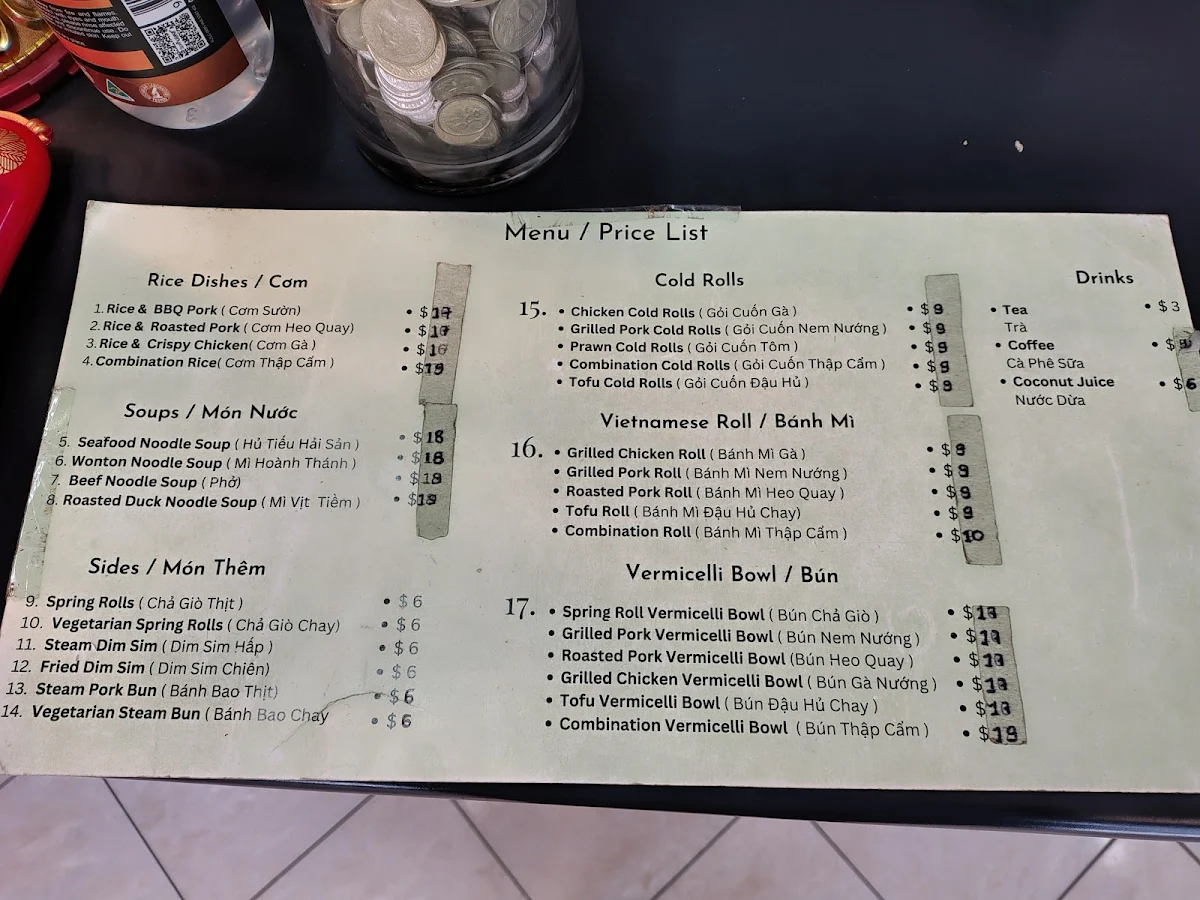 Menu, Pho 70