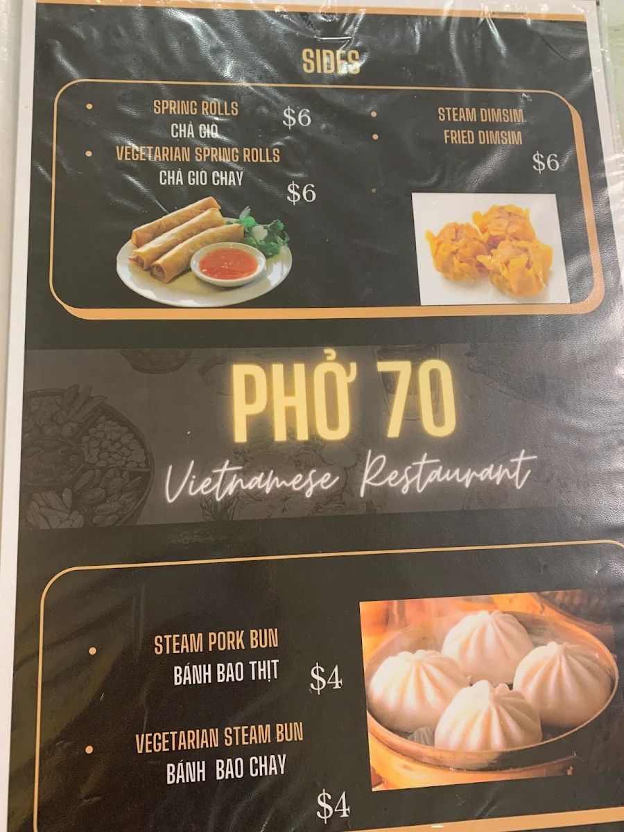 Menu, Pho 70