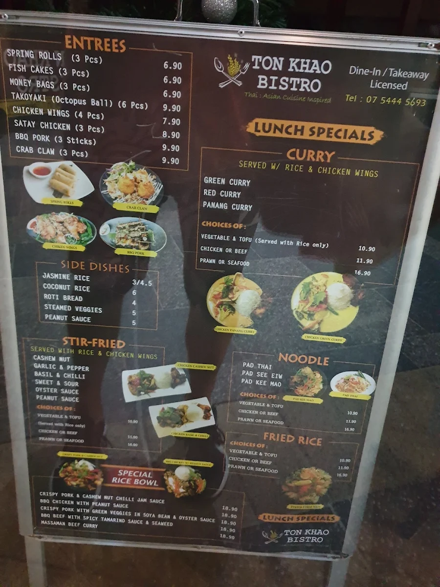 Menu, Ton Khao Bistro