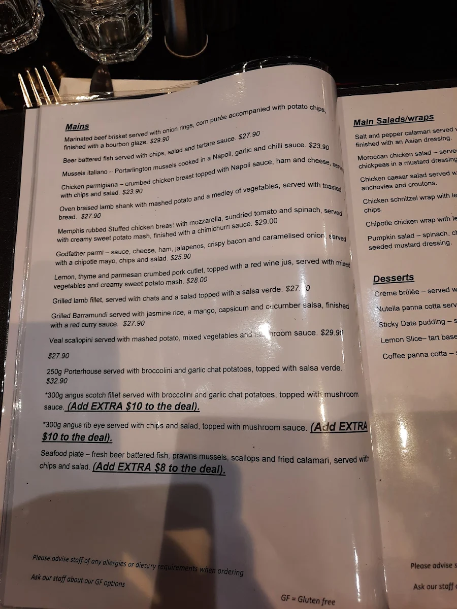 Menu, Cucina One12