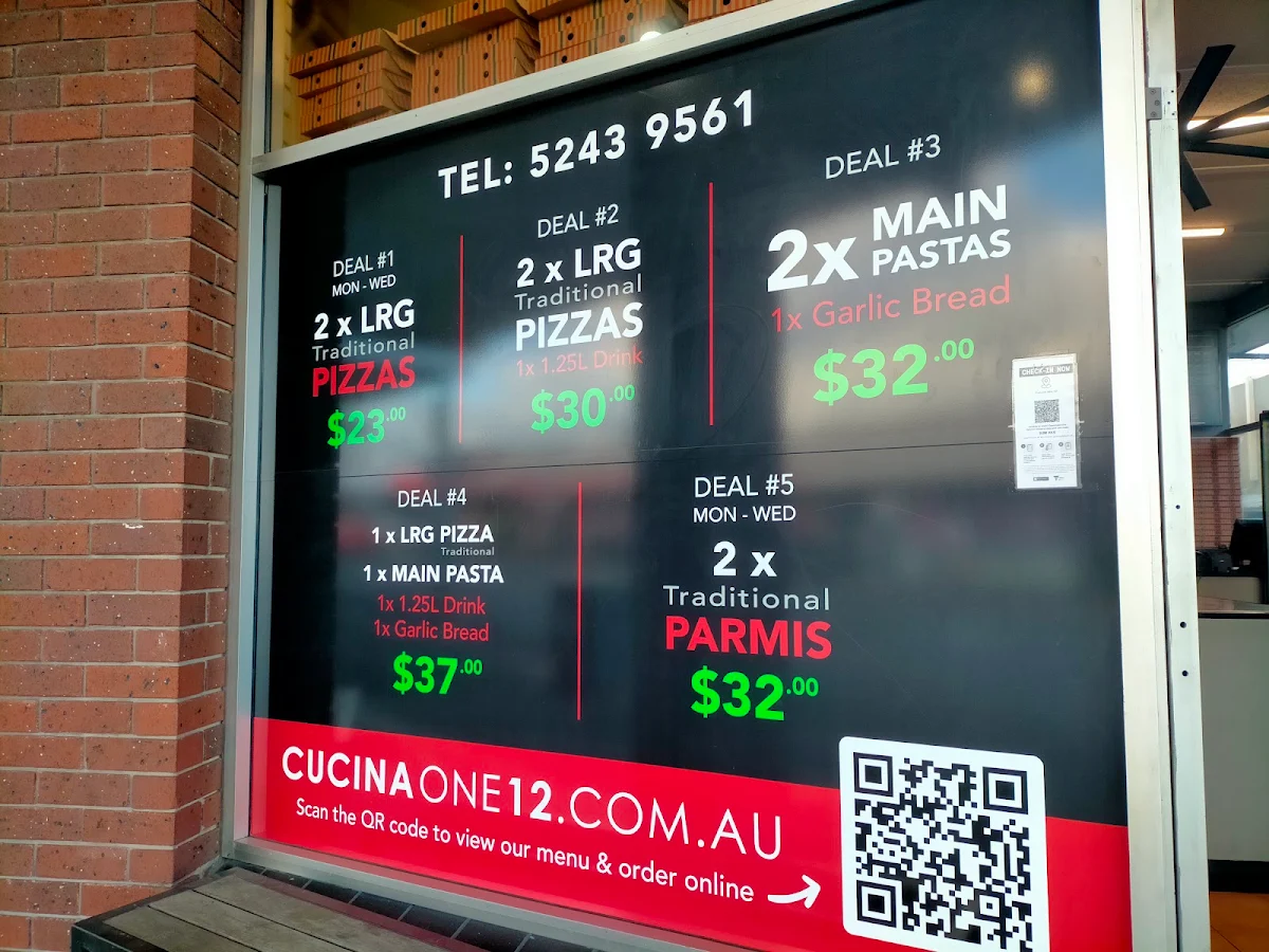 Menu, Cucina One12