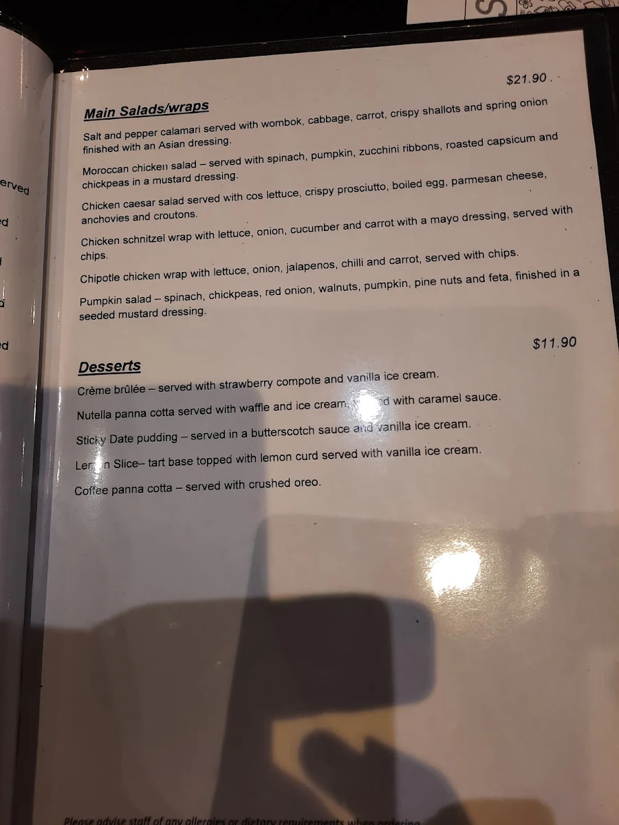 Menu, Cucina One12