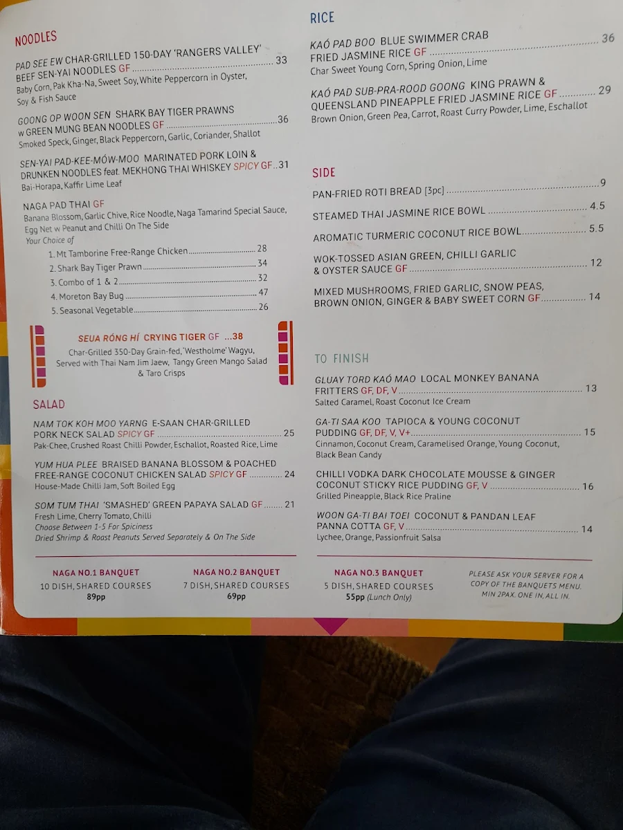 Menu, NAGA