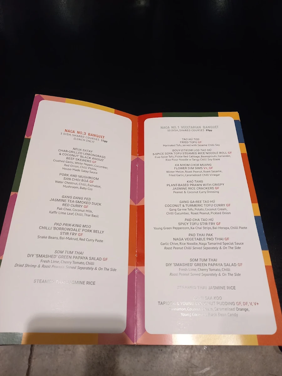 Menu, NAGA