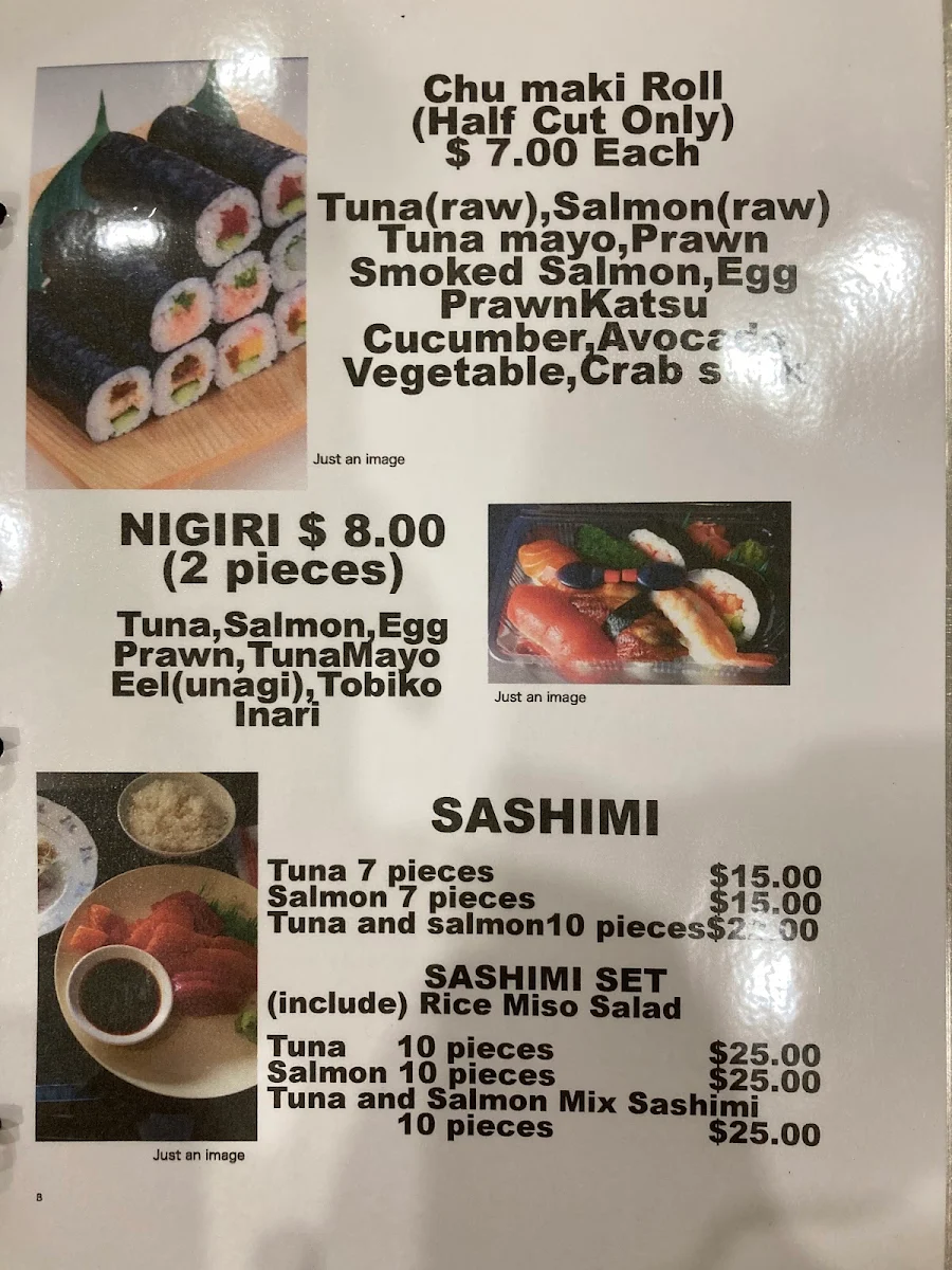 Menu, Momiji Japanese Takeaway Belmont WA
