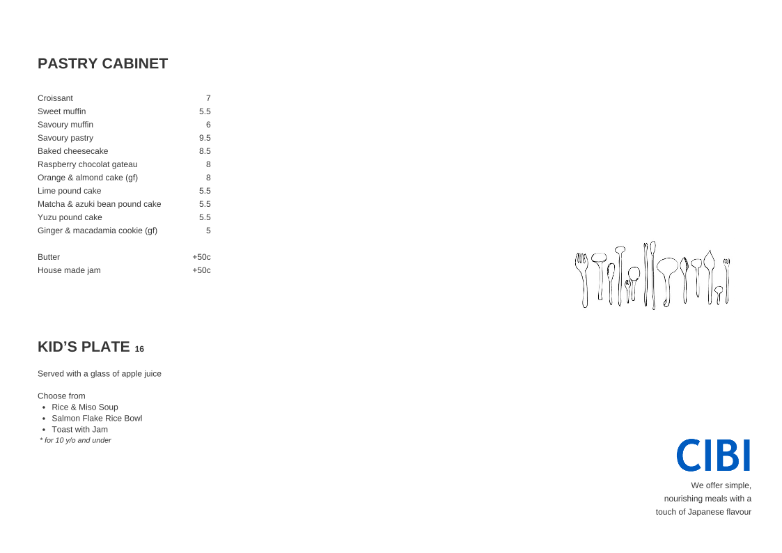 Menu, CIBI