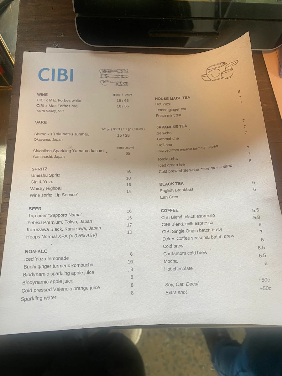 Menu, CIBI