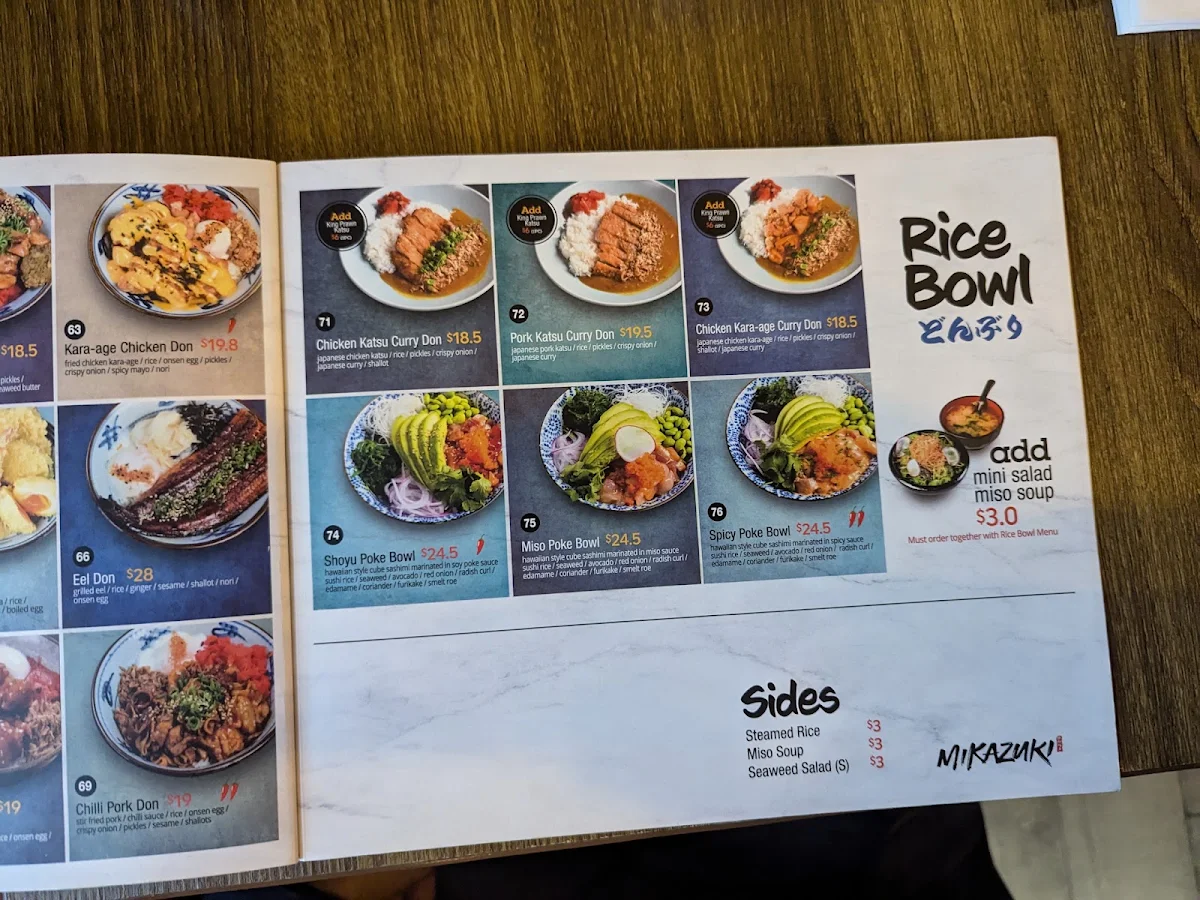 Menu, Mikazuki Strathfield