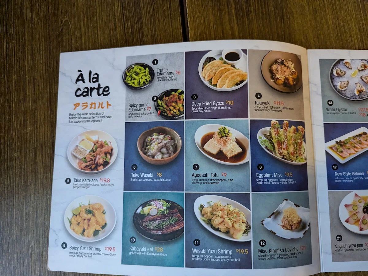 Menu, Mikazuki Strathfield