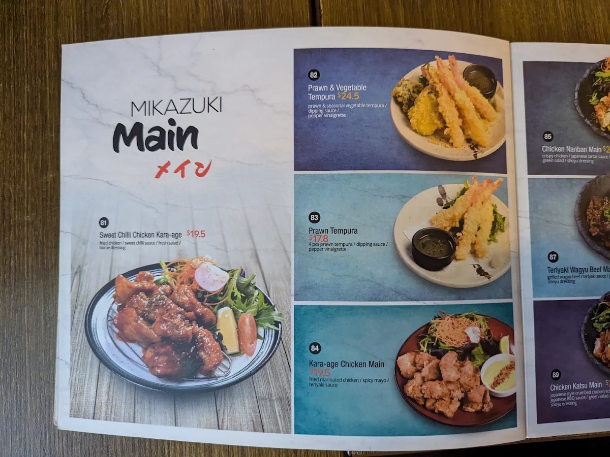 Menu, Mikazuki Strathfield