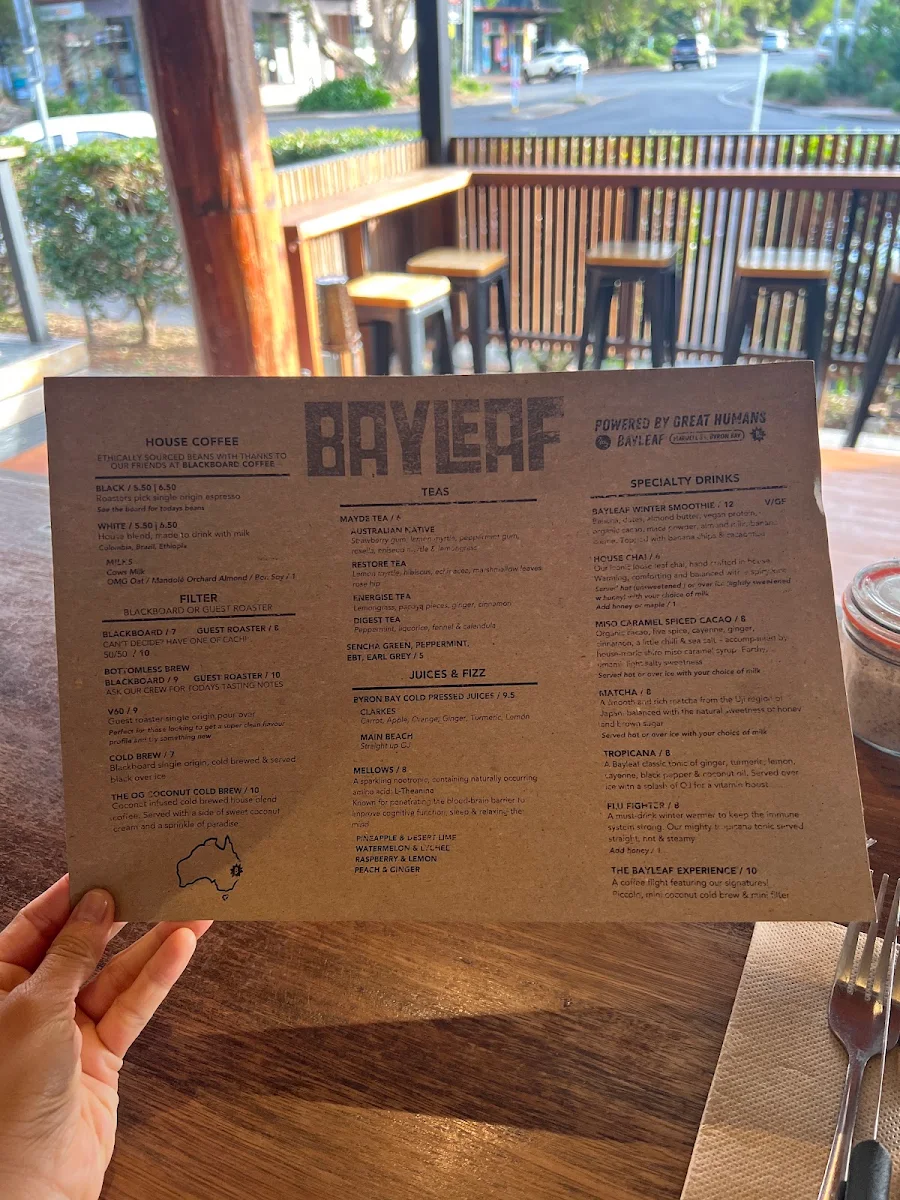 Menu, Bayleaf Cafe