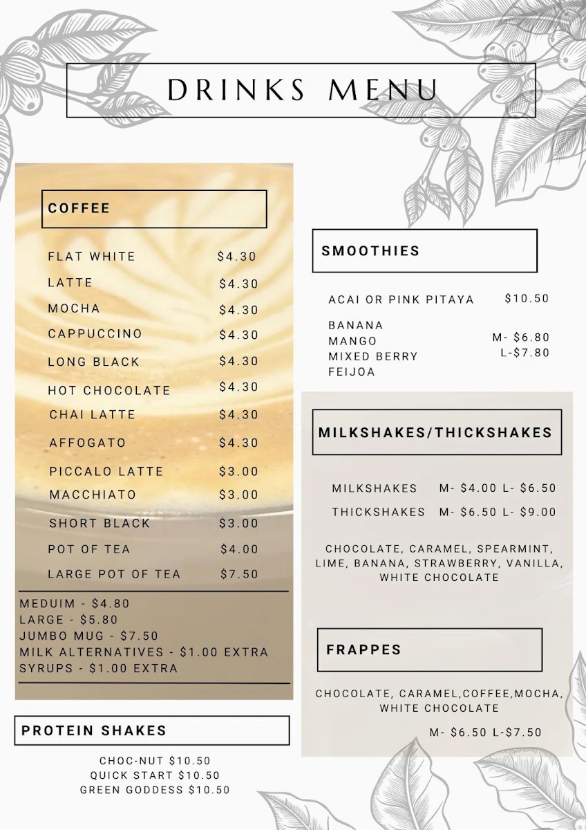 Menu, Brewlicious Cafe & Juice Bar/ Brewlicious Desserts